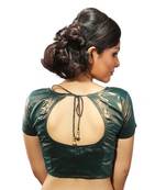 Green shimmer silk stitched readymade blouse