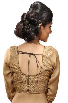 Golden  stitched readymade blouse