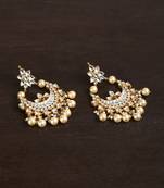 Traditional Kundan Earrings With Pearl Drop