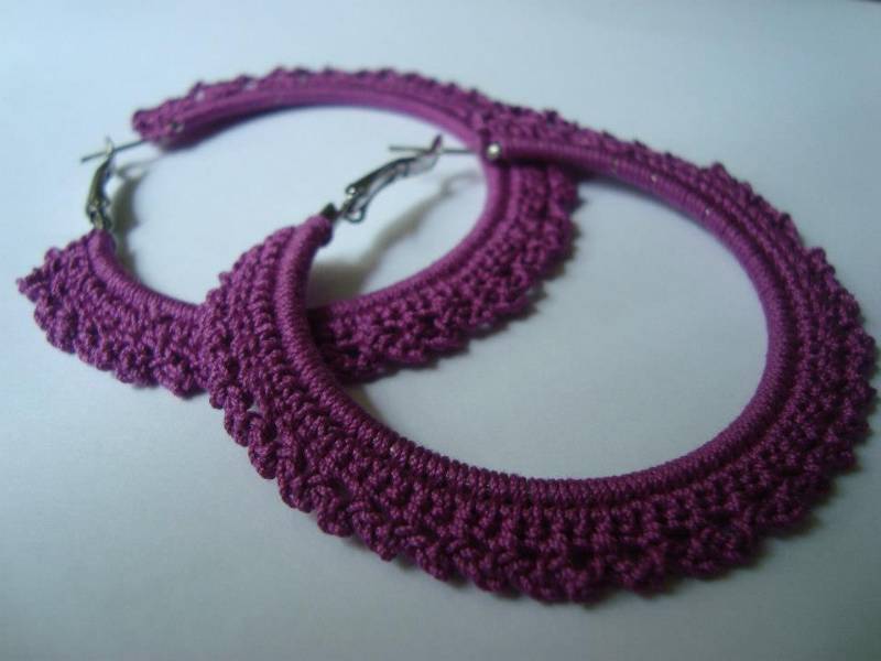 Purple Gypsy Hoops