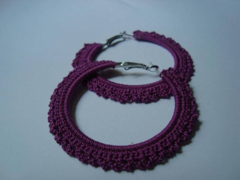 Purple Gypsy Hoops
