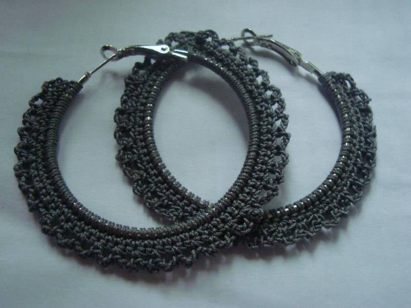 Grey Gypsy Hoops