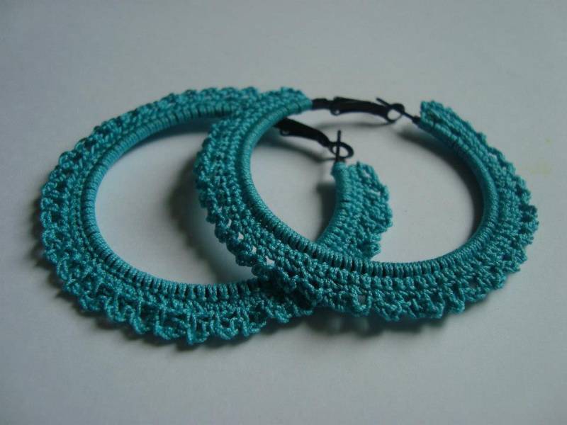 Turquoise Gypsy Hoops