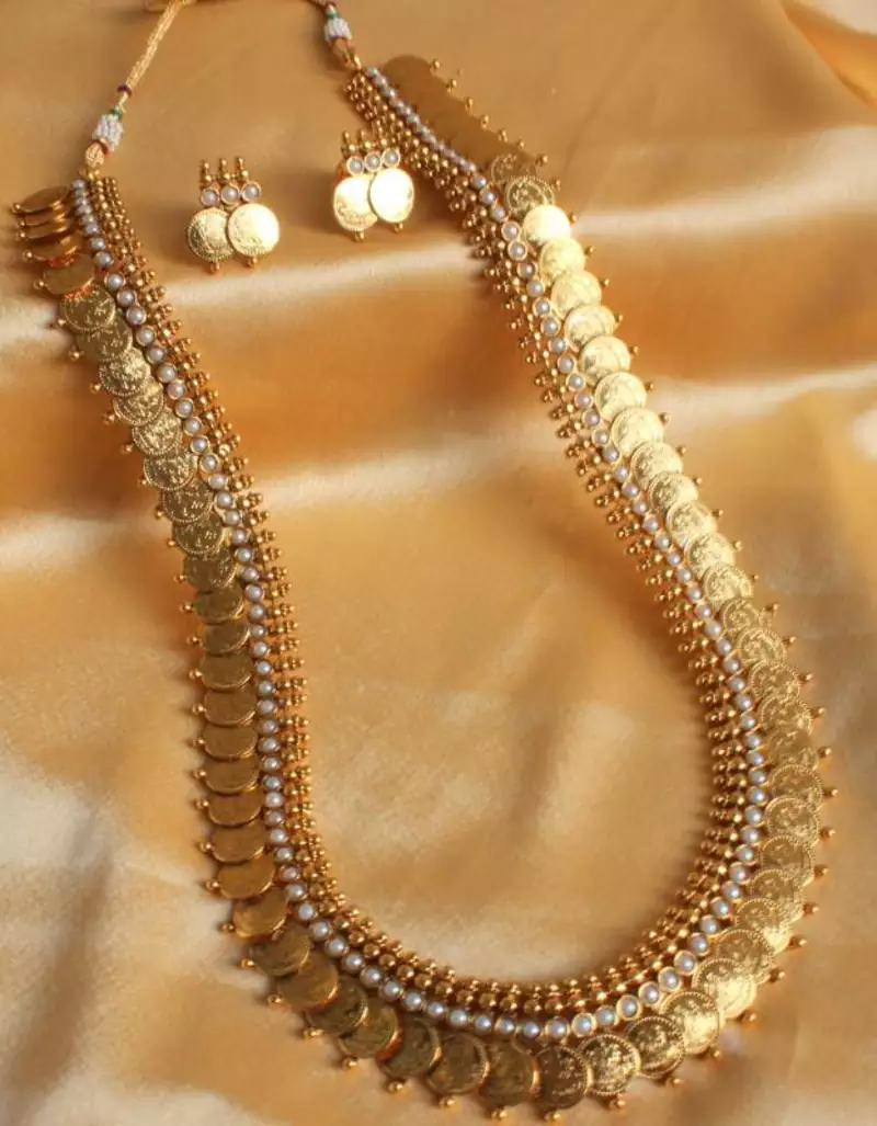 BEAUTIFUL PEARL LONG COIN HAAR SET-DJ00233
