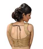 Golden dupion silk stitched readymade blouse