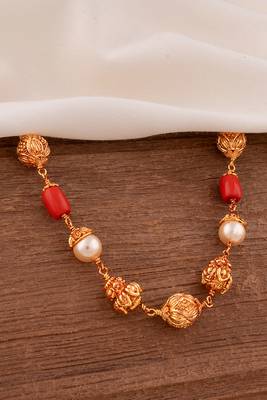 Pearl multistrand necklace SHORT one gram gold 1