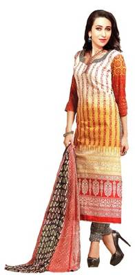 Multicolour Lawn Cotton Unstitched Salwar With Dupatta 1
