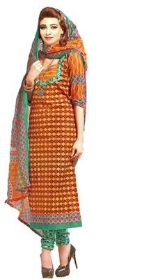 Yellow Lawn Cotton Unstitched Salwar With Dupatta 1
