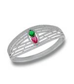 Sterling Silver Bangle Studded With Multiple colour stones