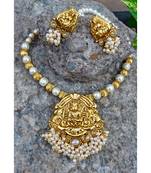 Bunched Pearl Laxmi South Indian Necklace Set with Pearl Mala