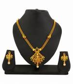 Temple Jewellery Goddess Laxmi Necklace Earrings Set For Women