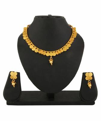 Goddess Laxmi Necklace Earrings Set Temple Jewellery For Women 1