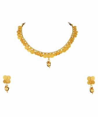 Goddess Laxmi Necklace Earrings Set Temple Jewellery For Women 2