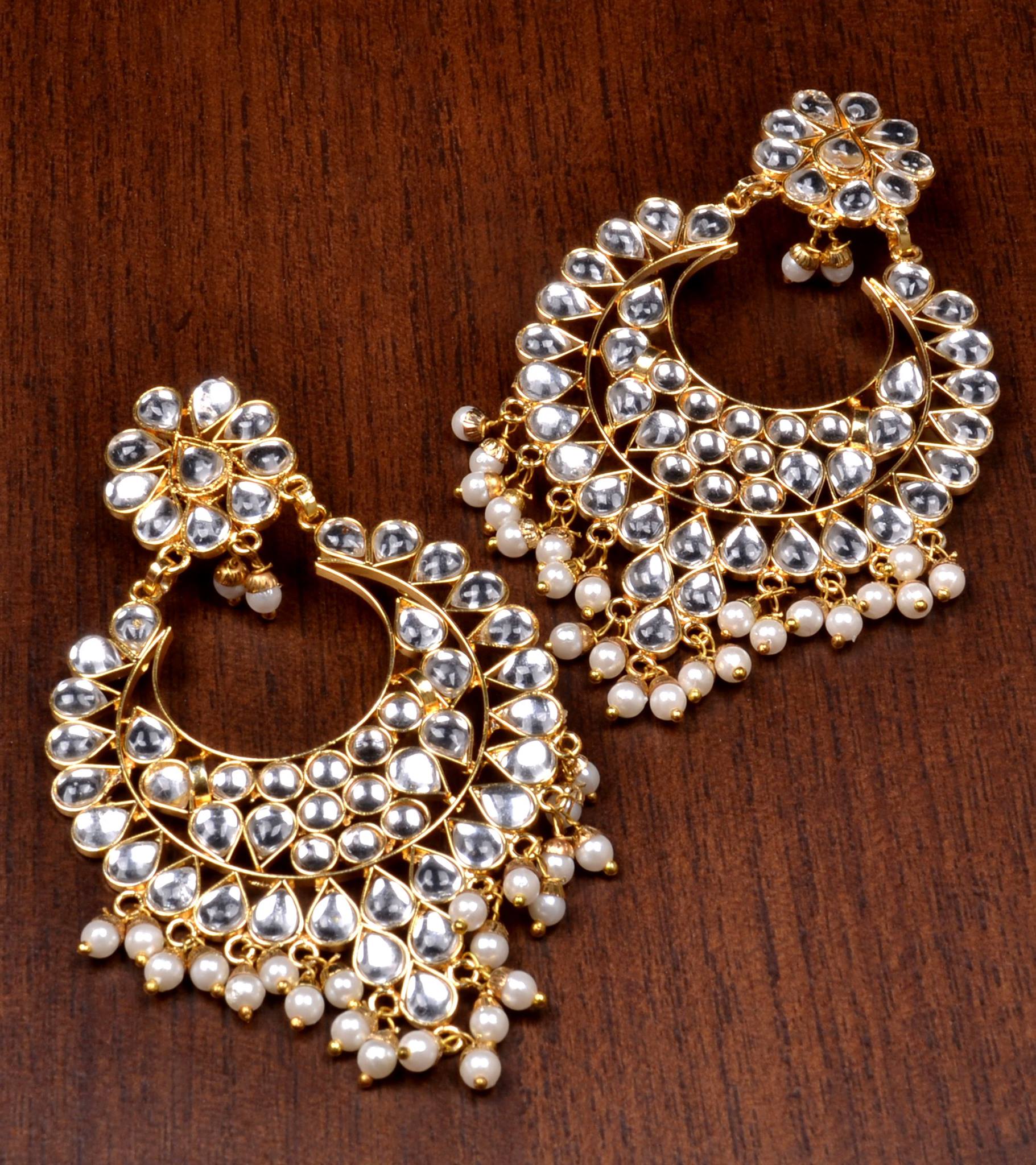 Earrings For Women Designer S Online At Low 63 Off Kundan Embellished Dangler Earrings 217ed82 Women Ethnic Wear Online