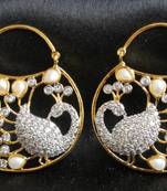 Gorgeous Cz Semi Precious Pearl Bali Earrings