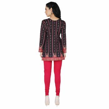 Black american crepe printed stitched kurti 2