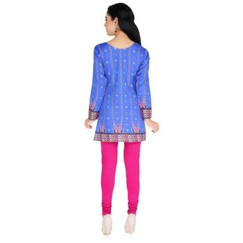 Purple american crepe printed stitched kurti 2