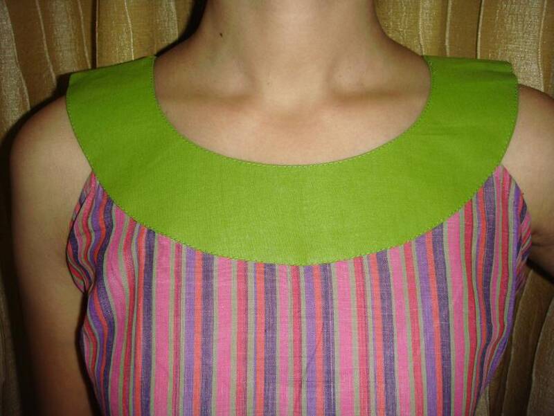 Pink and green Mangalgiri cotton kurti