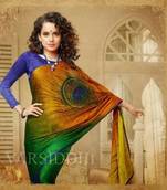 Kangana Ranaut Printed Peacock Colour Georgette Saree  511