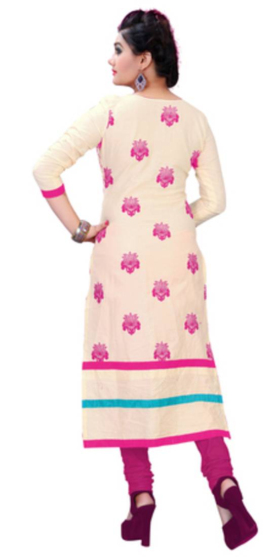 Multicolor crepe embroidered unstitched salwar with dupatta