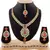 Red Austrian Stone Exclusive Design Gold Finishing Necklace Set With Maang Tikka