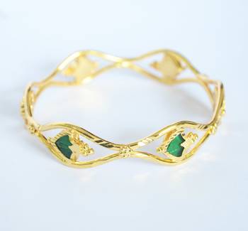Gold Plated Single Palakka Bangle 1