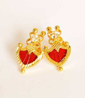 Red Palakka Stud Earrings 1