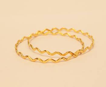 Zig Zag Gold Plated Bangle 1