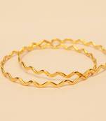 Zig Zag Gold Plated Bangle