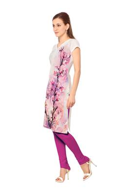 Multicolor faux crepe printed stitched kurti 2