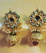 Gold Plated Jaipuri Royal Kundan Jhumkaas