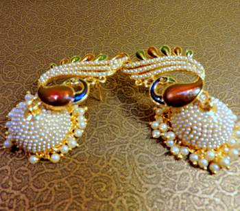 Dancing Peacock Amrapali Gold Foil Matt Look Jhumkaas 1