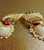 Dancing Peacock Amrapali Gold Foil Matt Look Jhumkaas