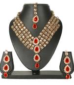 Red Diamond Heavy Necklace Set For Beautiful Girls And Woman