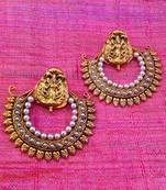 Ethnic leaves goddess lakshmi motif ram leela pearl earring Ha369w