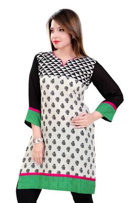 Off Whte Kurti Cotton 4