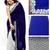 Blue-White Velvet-Brasso Saree With Resham Embroidery Work