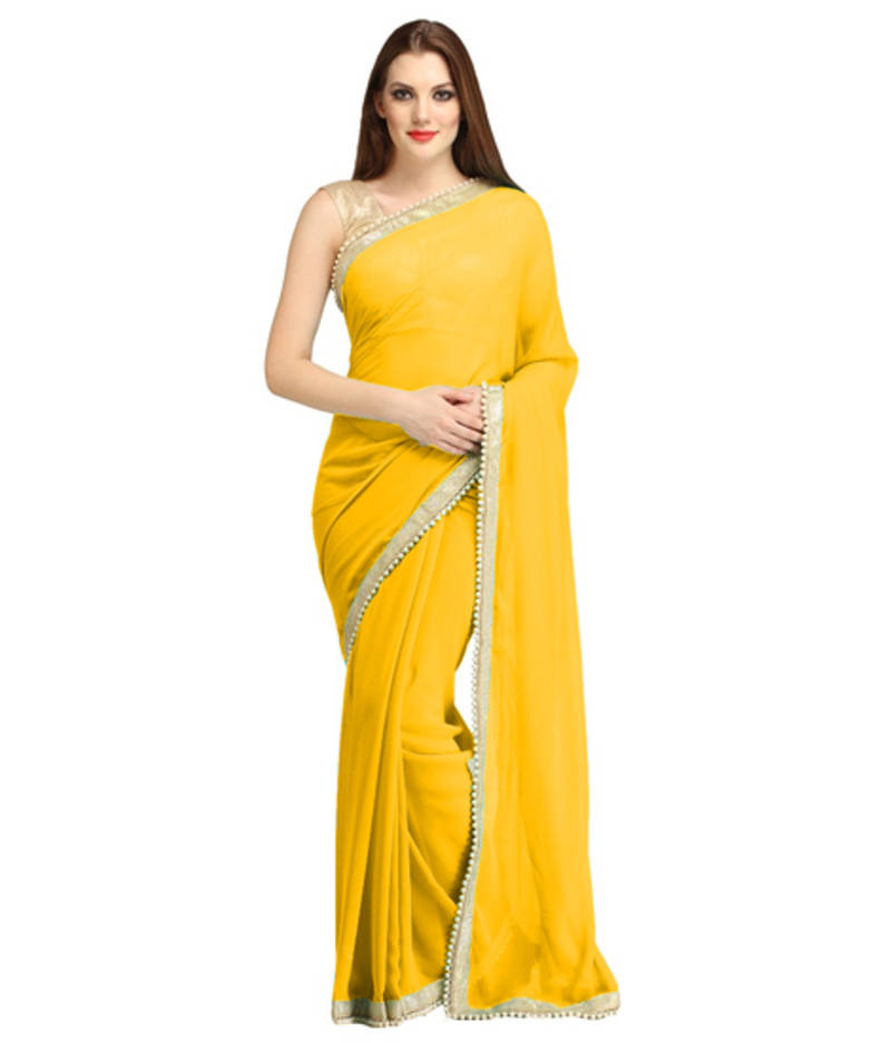 plain lace saree