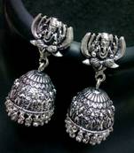 Tribal german silver jhumka earring