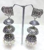 Tribal german silver jhumka earring