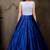 White And Blue Raw Silk,Round Net embroidered semi stitched party wear gown