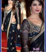 Priyanka chopra bollywood black net saree