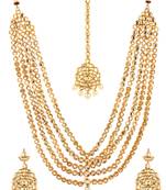 Pure collection ethnic kundan gold plated indian bridal rani haar necklace set