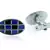 Oval blue black checks enamel rhodium plated cufflink for men