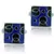 Square blue black checks enamel rhodium plated cufflink for men