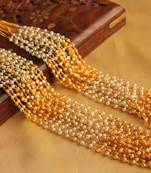 Lovely Designer 15 Strand Pearl  Gold Multilayer Necklace