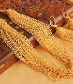 Lovely Designer Pearl  Gold Multilayer Necklace Set