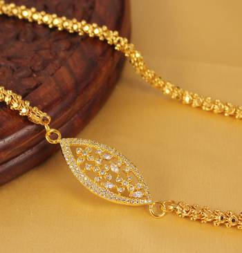 Beautiful Gold Plated Mugappu Chain Dj03732 1
