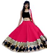Pink net plain unstitched lehenga choli (Premium quality)