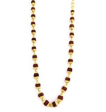 The jewelbox gold plated rudraksh mala chain 2